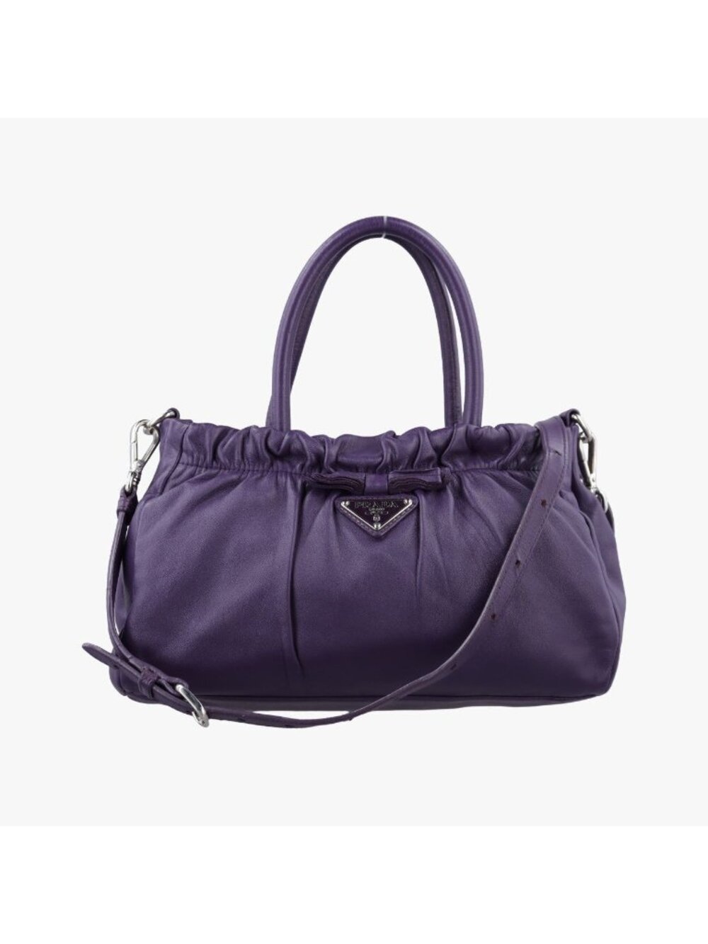 Prada Ribbon Gather Purple Leather 31